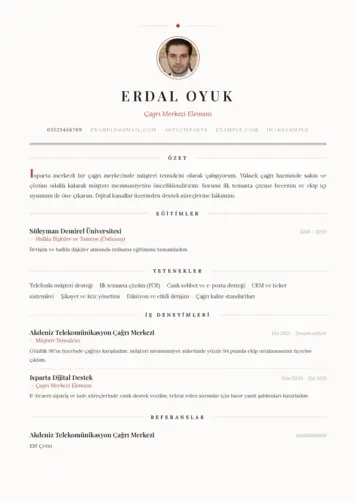 Çağrı Merkezi cv indir